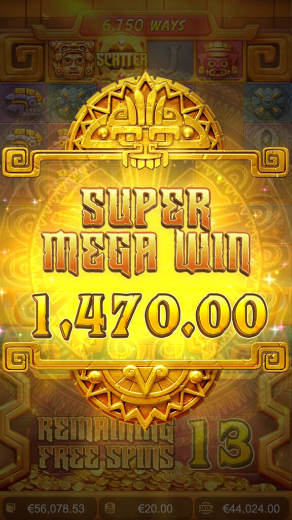 รางวัล Megawin treasure of aztec